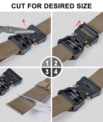 Image of BULLIANT Men Stretch Tactical Web Belt MultiPack 1.5 inch-Adjustable Fit | Smooth Sliding for Micro Fit - Tailored for Exact Size-Holeless for Golf Jeans or Casual