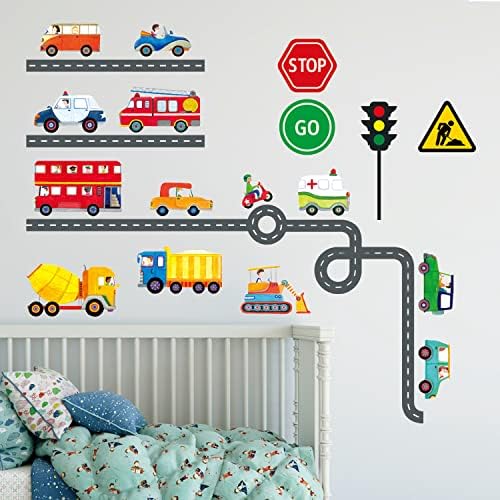 DECOWALL SG-2109 Construction Transportation Road Wall Stickers Cars boys Kids Decals Peel Stick Removable for Nursery Bedroom Living Room decor baby truck bus ready-mixed concrete 3 51wf6myPBBL. AC