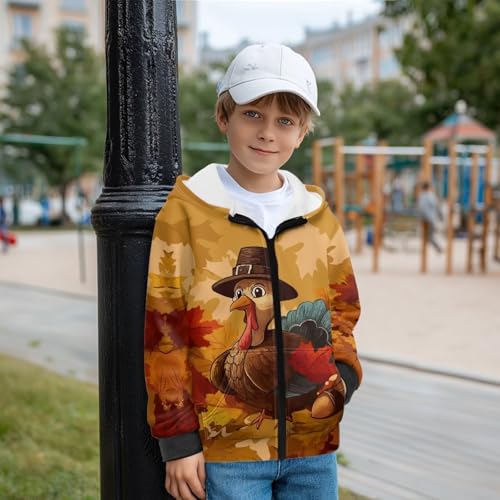 Children Zipper Up Sweatshirt, Long Sleeve Fleece Hoodies with Pocket, Sport Jacket for Boys 4-16 Years3