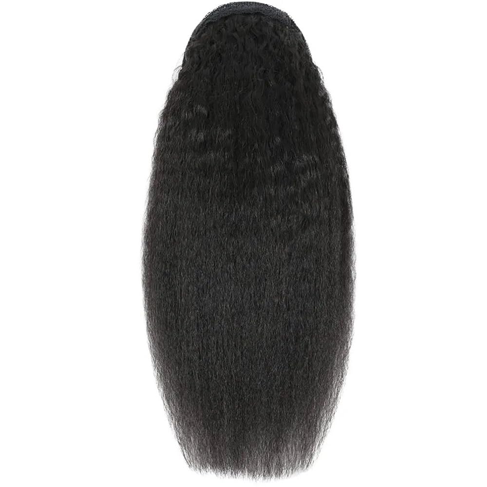 Ponytail do włosów z kręconymi włosami w kucyk ze sznurkiem, treski z ludzkich włosów dla kobiet, naturalna czerń, 100 g/sztuka kucyk przedłużenie (20 cali)