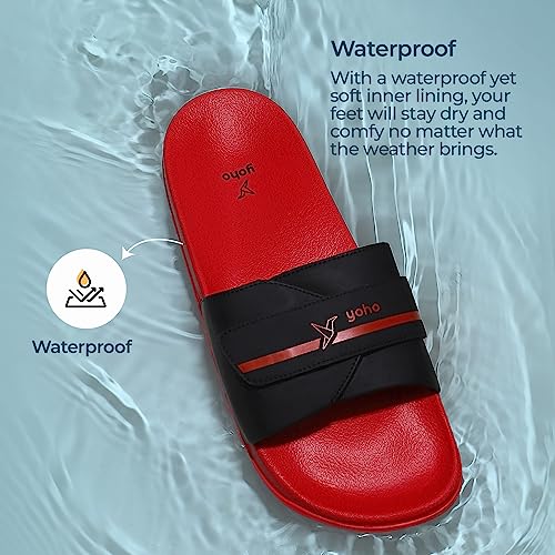 Image of YOHO Drystep Sliders for Men | Waterproof Monsoon Footwear & Rainy Sandals | Skin Friendly Adjustable Strap