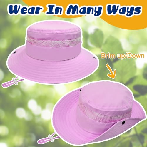 Image of Outdoor Kids Sun Hat for Boys Girls Wide Brim Mesh Bucket Hat UPF 50+ Sun Protection Breathable Summer Fishing Safari Hat