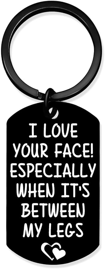 Coolvy Valentines Day Gifts for Him Drive Safe Keychains for Boyfriend Husband Birthday Anniversary Christmas Gifts From Wife I love your face