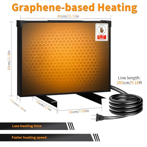 Ziopetru CCH Chicken Coop Heater, Winter Poultry Warmer Coop Heater, Radiant Coop Heating Panel 9Ft Anti-Bite Cable thumb #1
