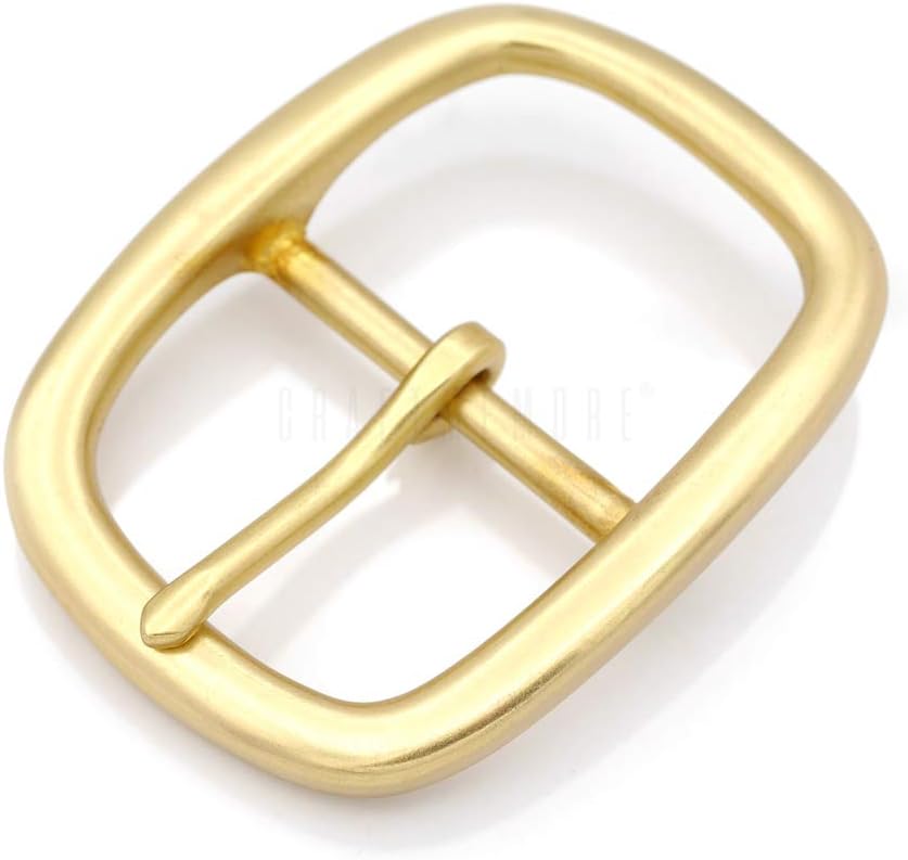 CRAFTMEMORE Solid Brass Belt Buckle 1.5 Inch Single Prong Square Belt Buckle for Replacement, DIY Leather Craft SCBB