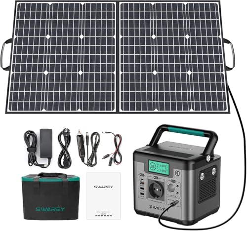  Generador Solar 518Wh Panel 100W Batería Portátil 500W USB-C Camping Autocaravana Viajes