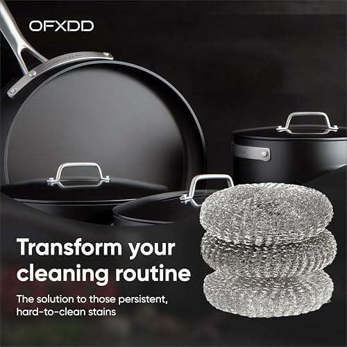 Image of Metal Sponge Scrubber - Pack of 3 - Dish Cleaning Metal Scrub - Kitchen Scrubbing Sponges