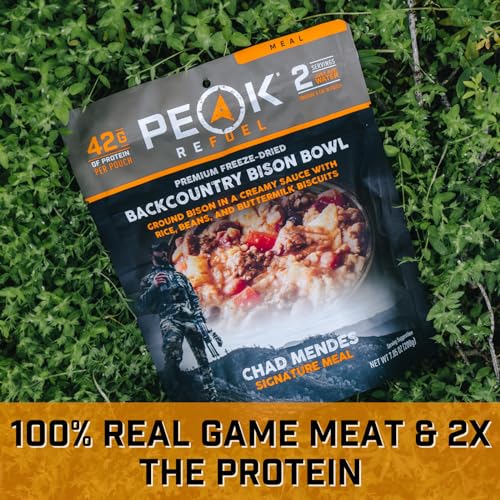 Peak-Refuel-Backcountry-Bison-Bowl-Chad-Mendes-Signature-Meal-Premium-Freeze-Dried-Variety-Meals-Hunting-Survival-Camping-Backpacking-Food-High-Protein-Game-Meats-MRE-Made-in-USA