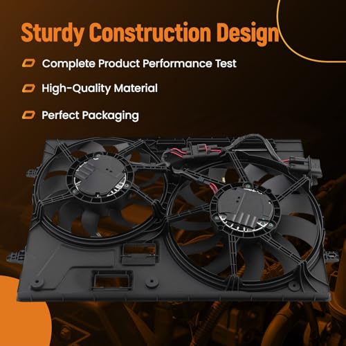 Image of maXpeedingrods Dual Radiator Cooling Fan Assembly w /Brushless Motor for Audi Q3 2019-2021 2.0L, 3Q0121205B VW3115125 5WA121203T