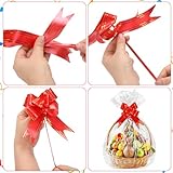 12PCS 52 x 70 CM Large Cellophane Wrap Bags for Hampers With 12PCS Pull Bows, Clear Cellophane Bags for Gift Baskets Making Chrismas Easter Presents Packaging - Image 6