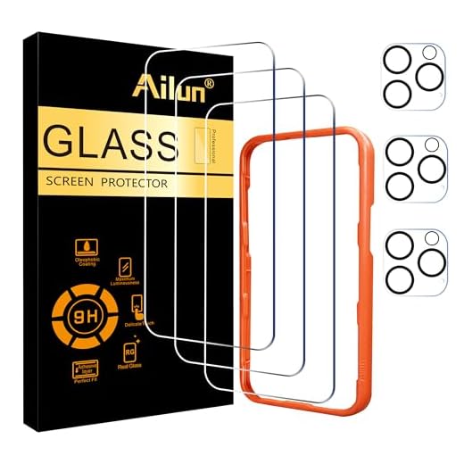 Ailun 3 Pack Screen Protector for iPhone 16 Pro Max [6.9 inch] + 3 Pack Camera Lens Protector with Installation Frame,Sensor Protection,Dynamic Island Compatible,Case Friendly Tempered Glass Film