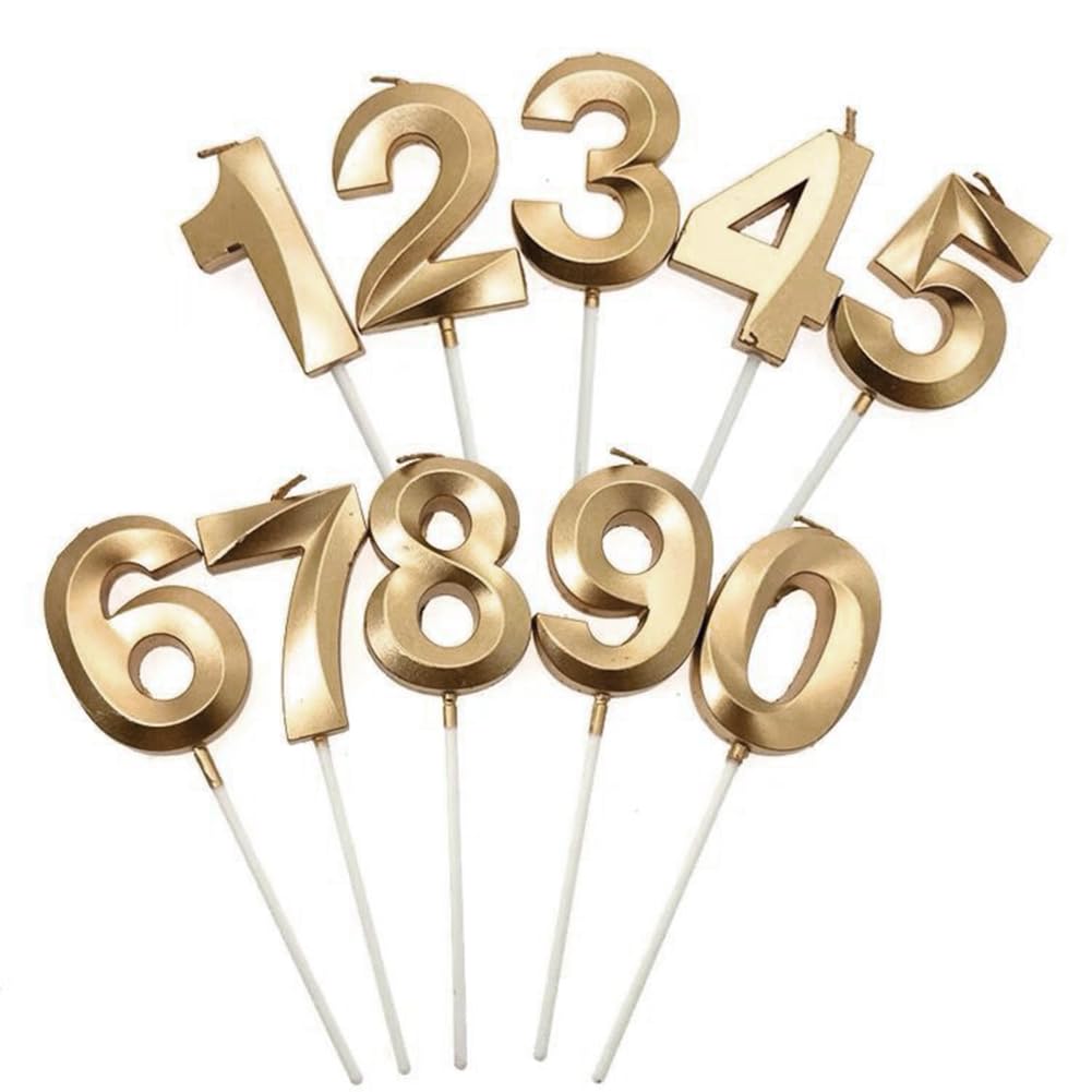 30. Geburtstag Kerzen Zahlen Gold - 3D Kuchenkerzen Set Mit Deko Für Geburtstagstorte