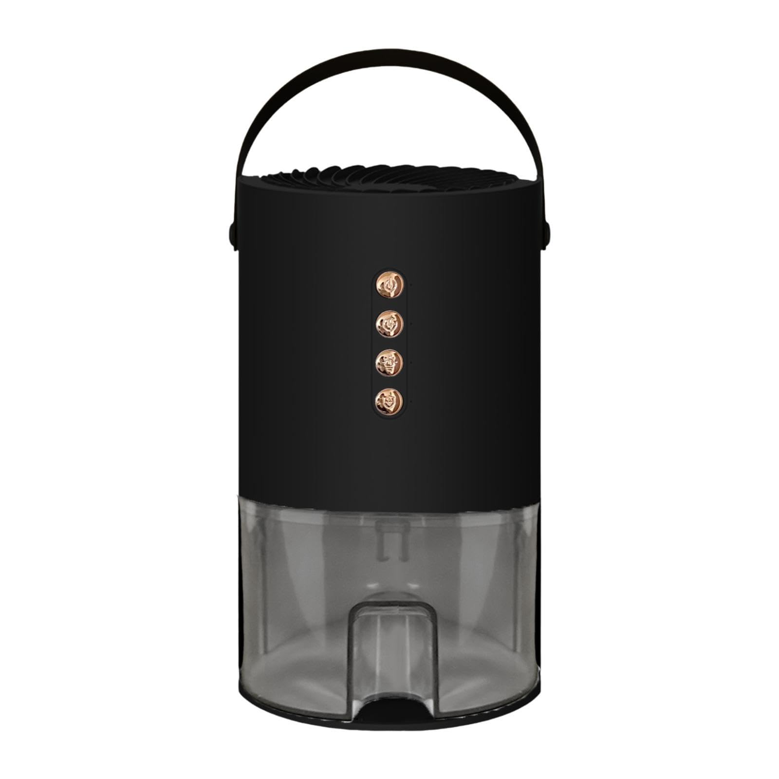 Deumidificatore Portatile Deumidificatore Elettrico Mini Purificatore d'Aria Asciugatrice Senza Rumore Serbatoio 1.3L Adatto per Camera da, Nero