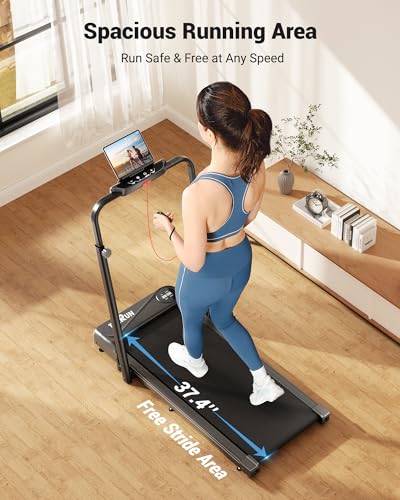 Image of THERUN Walking Pad with Handle Bar, 2 in 1 Under Desk Portable Treadmill