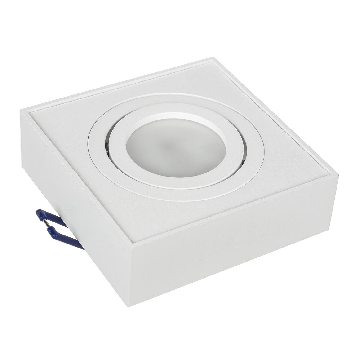 MacleanMCE464 W Luminaria Empotrable GU10 Marco de Foco Empotrable Plafón Empotrable máx 35W IP20 (3x Luminaria cuadrada- incl. bombilla 7W, Blanco)