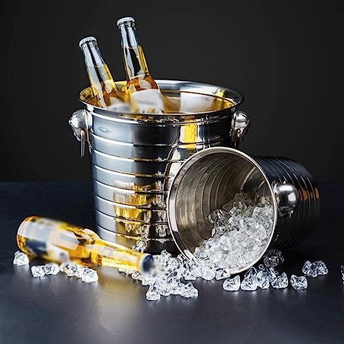 Cubo de hielo resistente de acero inoxidable con función de congelador portátil 4