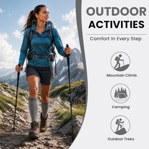 Image of Yacht & Smith 12 Pairs Merino Wool Thermal Boot Socks, Mens Womens Hiking Winter Sock