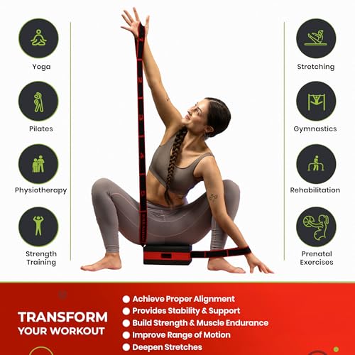 Yoga Block with Integrated Resistance Band, Innovative Design Premium 2in1 Multipurpose EVA Foam Brick for Stretching, Yoga, Pilates, Strength Training, Physio & Rehab by Smart Block - Image 5