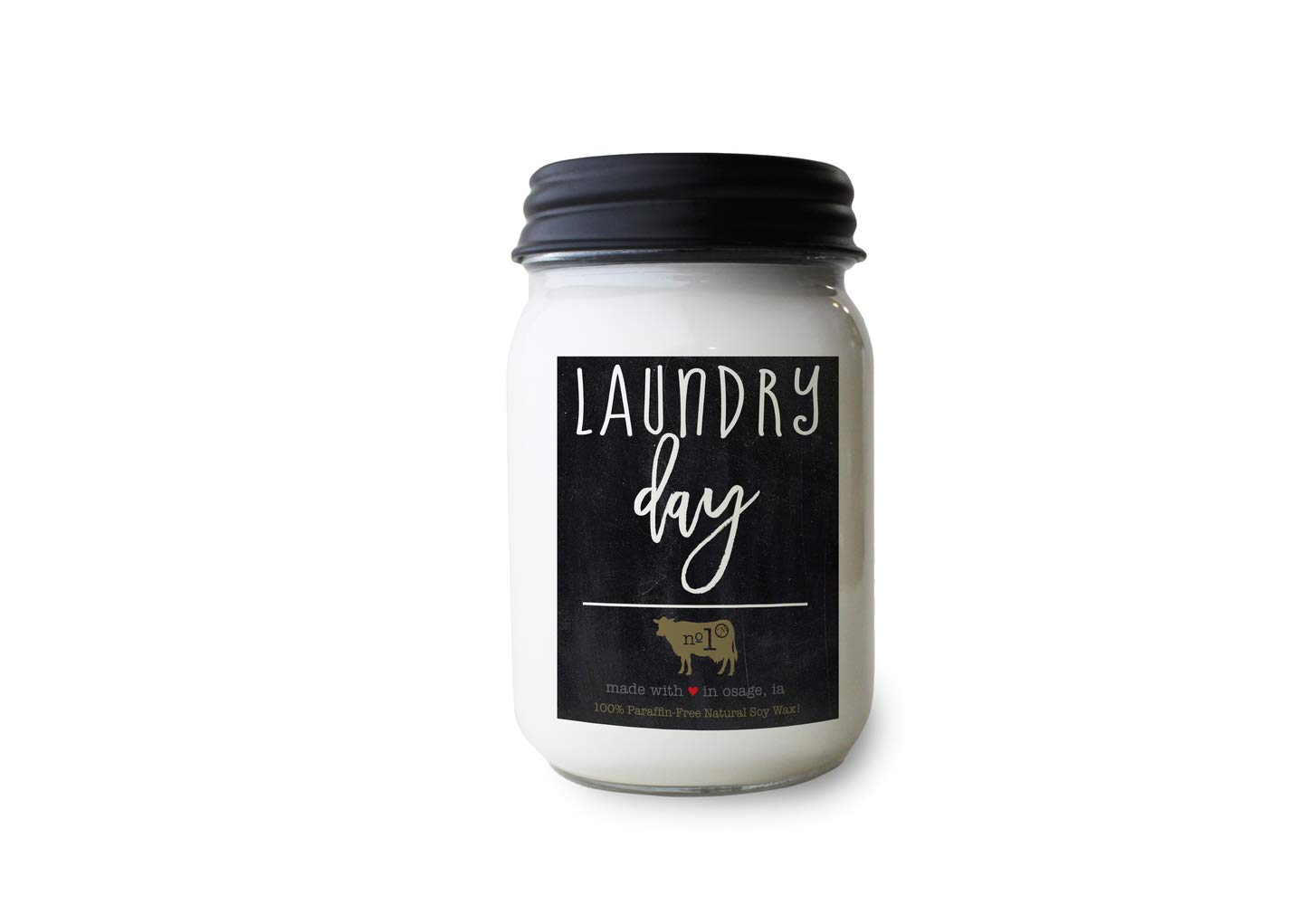Milkhouse Laundry Day Scented Soy Candle, 13 oz Mason Jar, 70+ Hr Burn