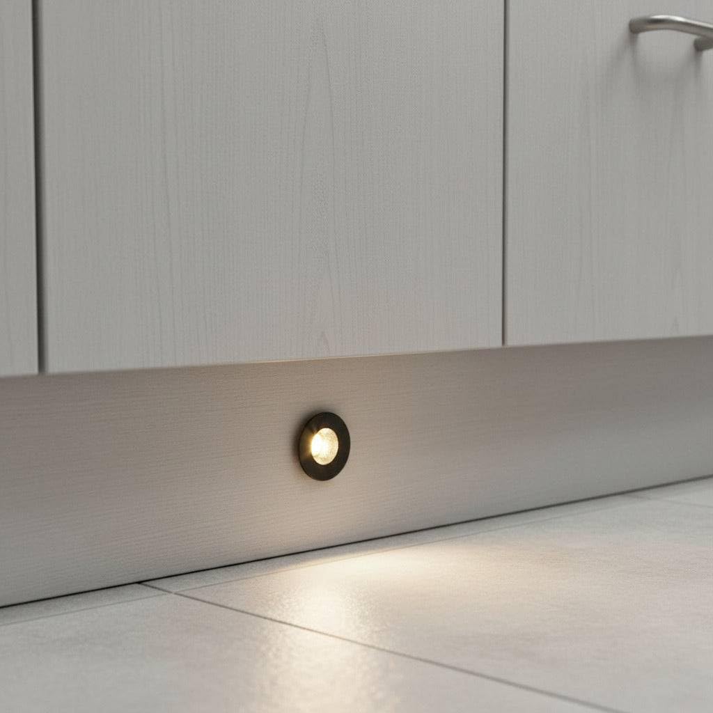 Ultra Beam Lighting 1 Watt Black Mini LED Plinth Light | Warm White, Modern, Low Level, Kitchen Kickboard Light