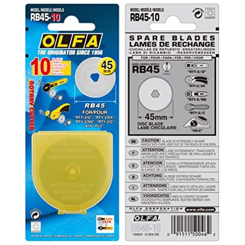 OLFA 45mm Tungsten Tool Steel Rotary Blade - 10/pk Cover