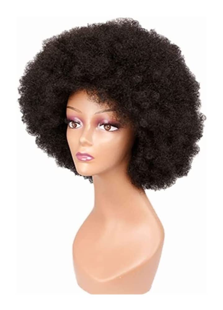 Cosplay Parrucche Parrucche Afro Anni '70 Per Donne Nere, Parrucca Afro Riccia Corta Soffice Rimbalzante Nera Parrucca Quotidiana
