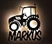 Produktbild Schlummerlicht/Nachtlicht"Traktor" personalisiert mit Namen - Optional mit Zugschalter und Lackierung
