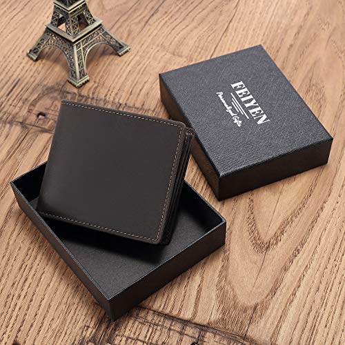 Feiyen Personalized Engraved Leather Wallet For Son From Mom Mother - Christmas Birthday Graduation Wedding Gift - I'm Always Here For You - Mens Custom Love Message Bifold Wallets For Him #TOP5