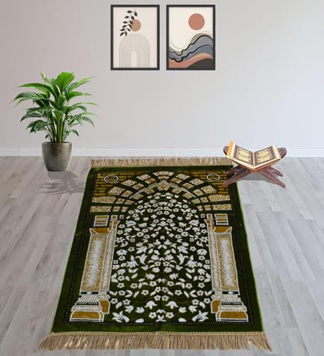 Image of Janamaz Prayer Mat - Turkey Soft Velvet Namaz Mat | Premium Aasan for Daily Salah, Janimaz Namaz, Comfortable & Durable Prayer Mat | 44x27 Inch, (16)