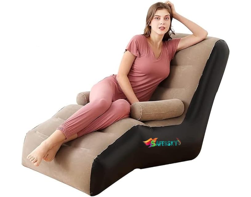 Air Sofa Set Recliner with 2 in 1 Electric Pump Portable Plush Air Lounge Chair for Home Office Beach Travel and Camping Relaxation Style Combined with in Pump (Inflatable Air Sofa)