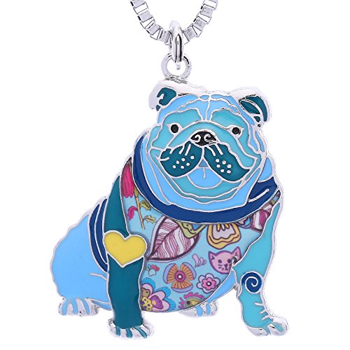 Luckeyui, collana con bulldog inglese, idea regalo...