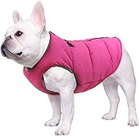 Vista 8 de Geyecete Ropa de bulldog para perro, abrigo acolchado de algodón, chaleco grueso para invierno, chaleco cálido para clima frío, ropa para bulldog