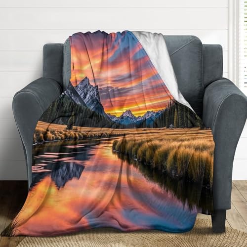 Couverture en flanelle coucher de soleil pour lit et canapé 152x203 cm - 2