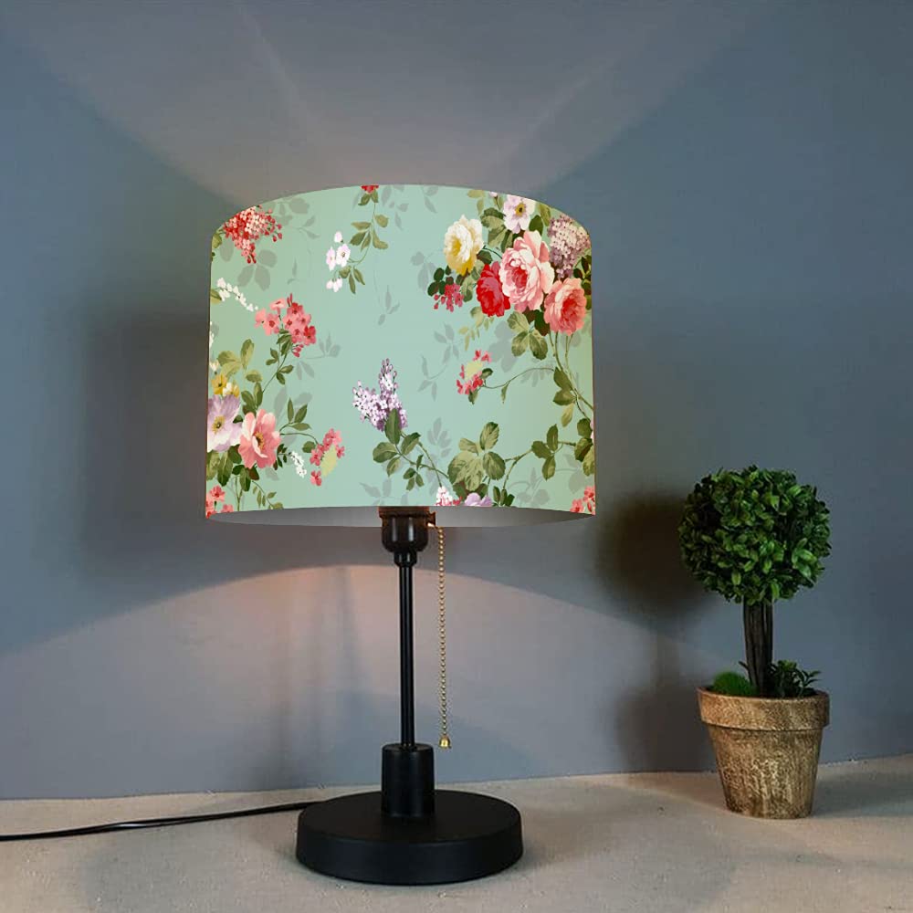 フロアスタンド BIG lamp shade Antique Flower leaf SEEAIRSHOP Red Victorian Lamp Antique Fabric Table Lamp
