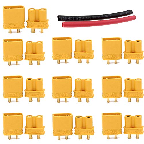 Yiqigou 10 paia di Amass XT30U 2mm Banana Plug Bullet Connector Aggiornato XT30 per RC FPV Lipo Batteria RC Quadcopter