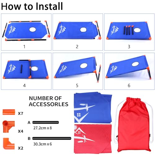 Nzqxjxz Portable Cornhole Board Set With 8 Bean Bags And Carrying Bag, Corn Hole Game For Adults And Family thumb #5