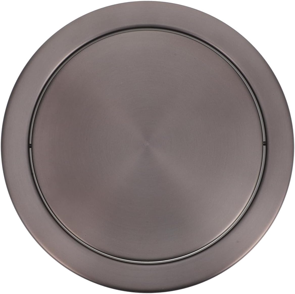 Homoyoyo Built-in Stainless Steel Trash Bin Swing Flap Lid, Recessed Kitchen Countertop Garbage Can Cover, Auto Balance Flap for Home Bathroom, Gunmetal Gray