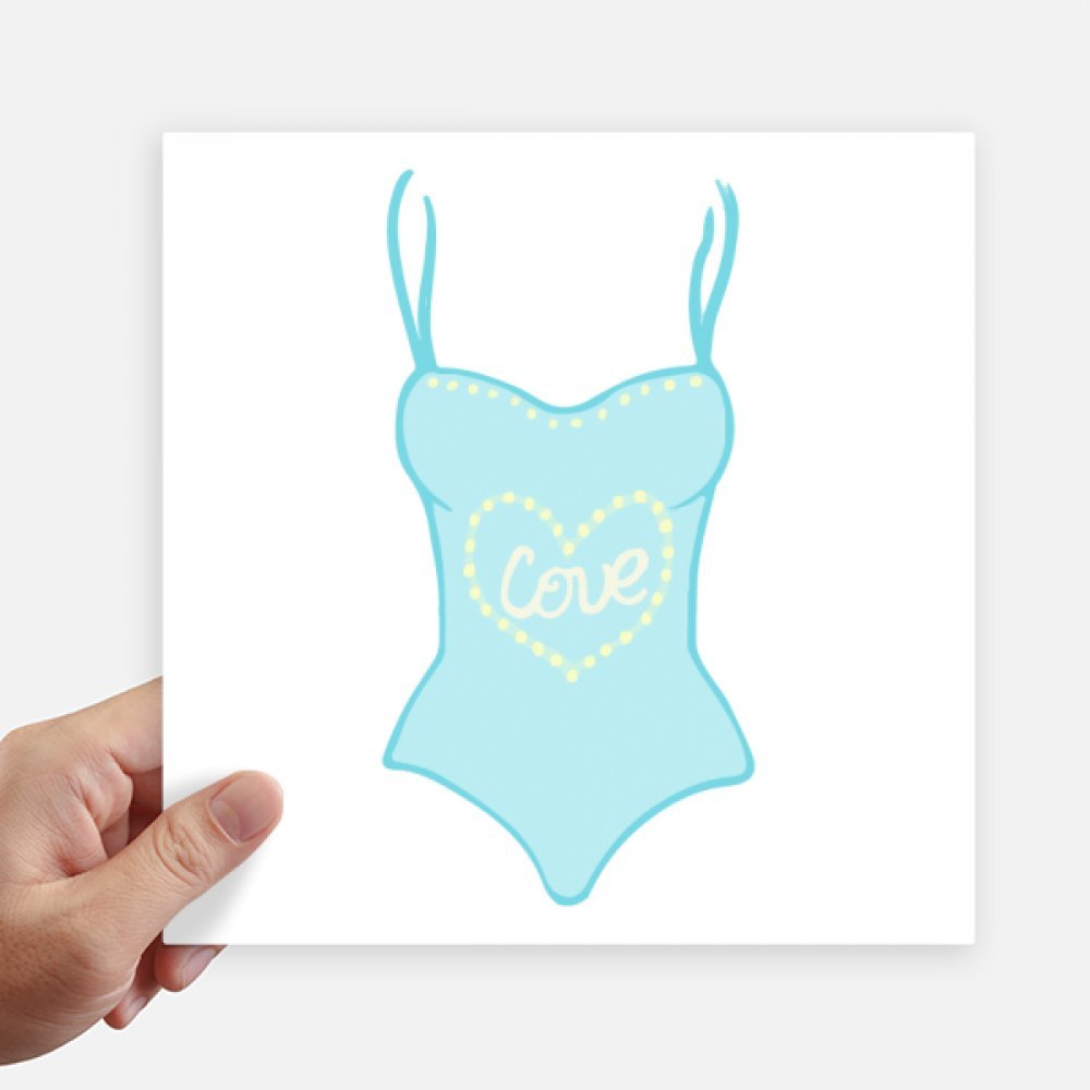 Autocollant carré 20 cm maillot de bain bleu illustration DIYthinker lot de 4