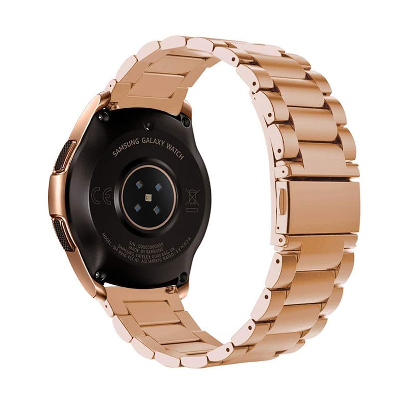 Image of INF Stainless Steel Watch Band 20mm, Quick Release Replacement Metal Business Strap, Compatible with Samsung Galaxy Watch 42mm / Gear Sport /Gear S2 Classic, Metal Bracelet for Women(Rose Gold)