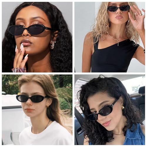 Retro Oval Sunglasses for Women Fashion Small Oval Sunglasses 90s Vintage Style Shades UV400 Lens4