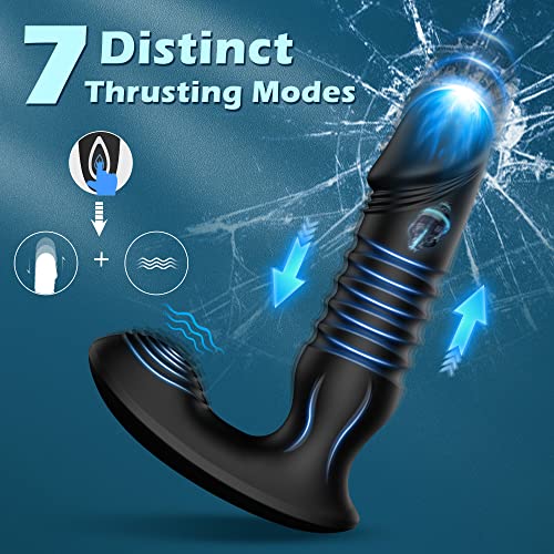 Fobono Prostate Massager, Adjustable Anal Sex Toys For Men With 7 Thrusting & Vibrating Modes, App & Remote Control Anal Vibrator, Anal Plug Prostate Stimulor Toys, Men’s Butt Plug #TOP1