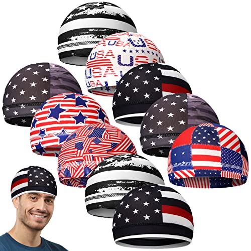 Tarpop 10 Pcs Men Skull Caps Cooling Helmet Liners Colorful