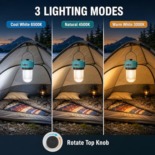 Lumière chaude à intensité variable avec la lanterne de camping rétro rechargeable