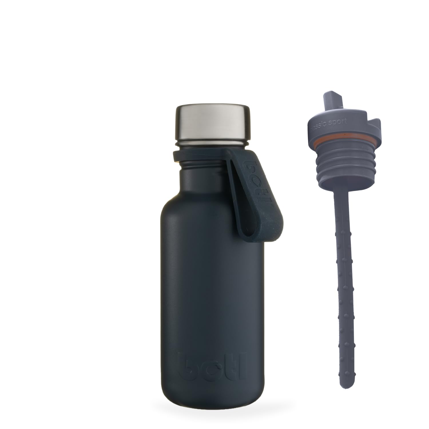 Onegreenbottle Slate Blue Botl Tough Canteen Water Bottle With Matching Leakproof Straw Lid And Bottle Carrier Plus Spare Steel Screw Cap, Stainless Steel Water Bottle, Non-Insulated, Eco Bottle, 500Ml (Slate)