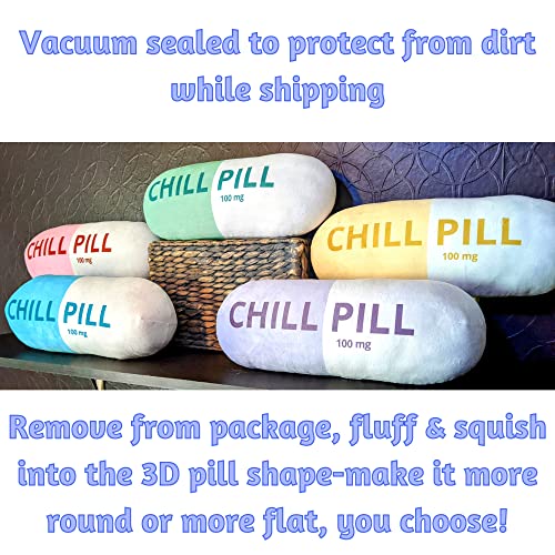 Mrj Products Chill Pill Pillow - Pink Preppy Cute Trendy Room Decor Aesthetic Throw Pillows, College Dorm Teenager Y2K Teacher Doctor Nurse Lawyer Student Friend Sister Birthday For Her #TOP5