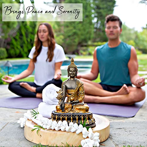 25Dol 8" Tibetan Medicine Buddha Statue Bhaisajyaguru, Golden Buddha Statue, Collectibles And Figurines, Meditation Decor, Spiritual Living Room Decor, Yoga Zen Decor, Hindu And East Asian Décor #TOP4