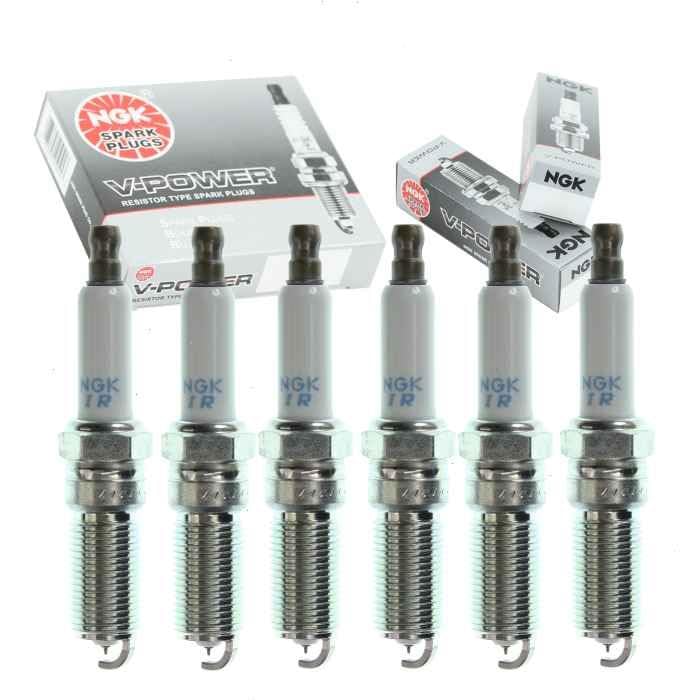 6 pc NGK V-Power Spark Plugs compatible with Dodge Grand Caravan 3.3L 3.8L V6 2001-2010