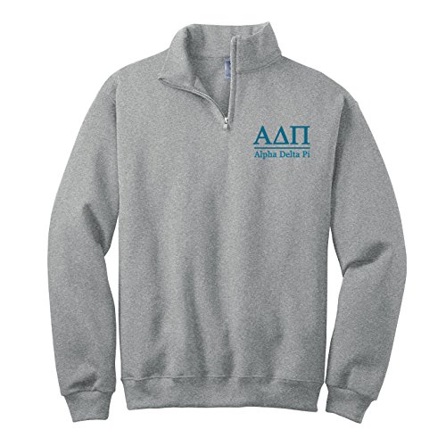 Alpha Delta Pi Quarter Zip Pullover Sweatshirt - ADPi Sorority Cadet Collar Sweater - ADP Gifts