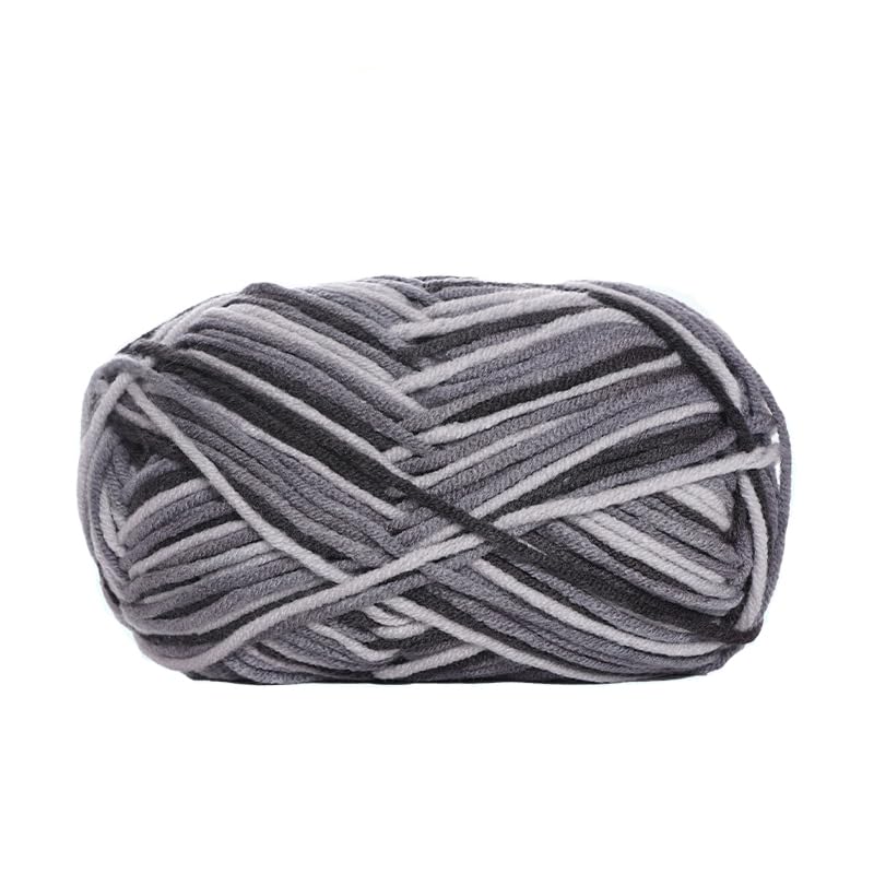 1 Roll 50g 5Ply Colorful Crochet Knitting Yarn for DIY Crafts (Grey) — image 1
