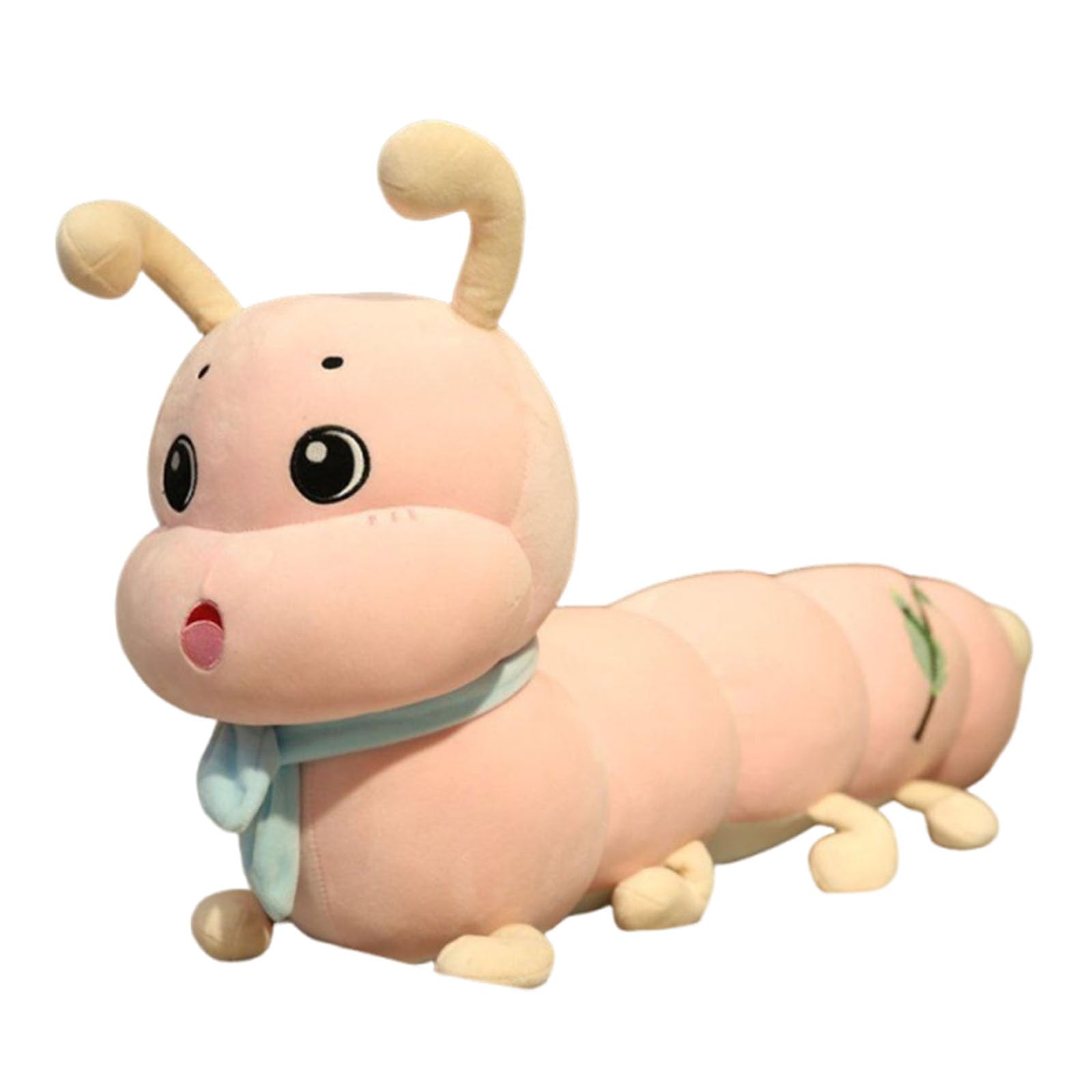 JORCEDI Colorful Stuffed Caterpillar Toy, Cute Caterpillar Hugging Pillow, Kawaii Insect Stuffed Toy, Plush-Sleeping Pillow Decor for Bedroom and Sofa,Perfect Presents for Boys Girls (160cm,Pink)